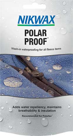 A 50ml pouch of Nikwax Polar Proof, waterproofer for fleece and synthetic insulating clothing.