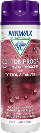 A 300ml bottle of Nikwax Cotton Proof, a high performance waterproofer for cotton and polycotton clothing and equipment